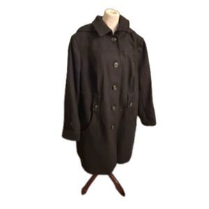 Liz Claiborne 2X black peacoat with hood